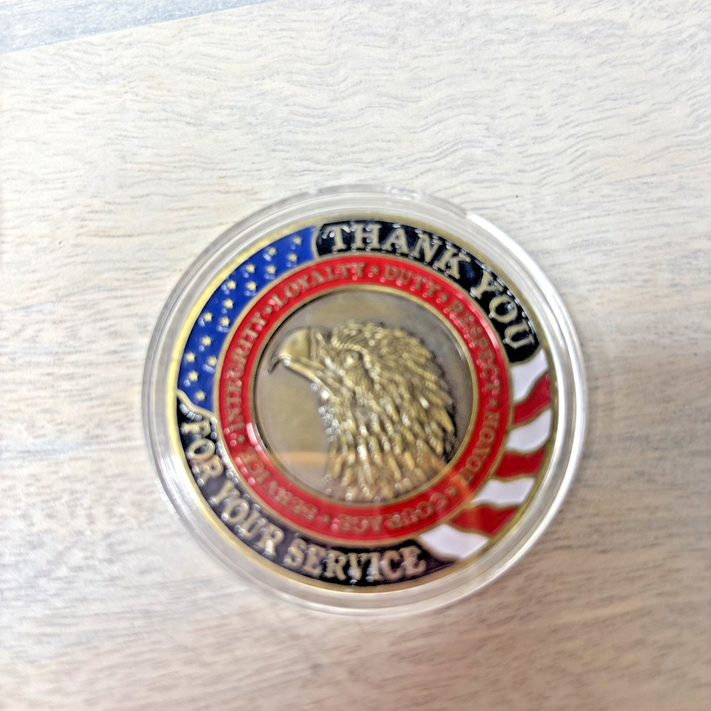 Lot of 7 Patriotic Eagle “Thank You for Your Service” Challenge Coins - Picture 2 of 5